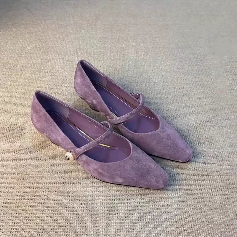 Damen elegante Mary Jane Ballerinas mit modischem Riemenverschluss und schicker Schnallenapplikation