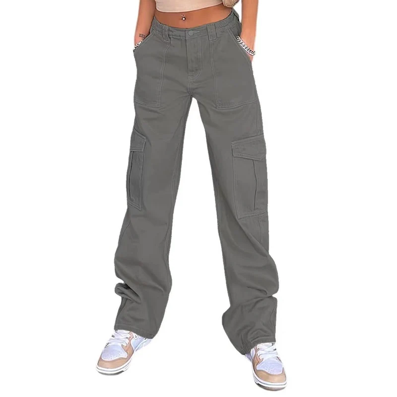 Damen Cargo-Hose mit praktischen Seitentaschen und weitem Schnitt