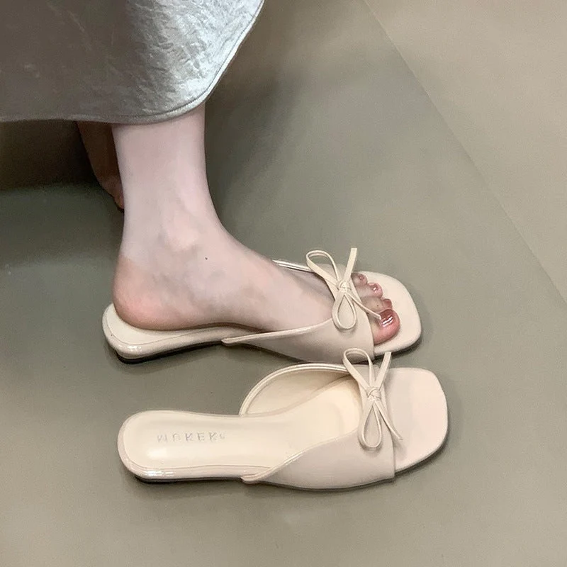 Damen elegante Slingback-Sandalen mit verspieltem Schleifen-Detail