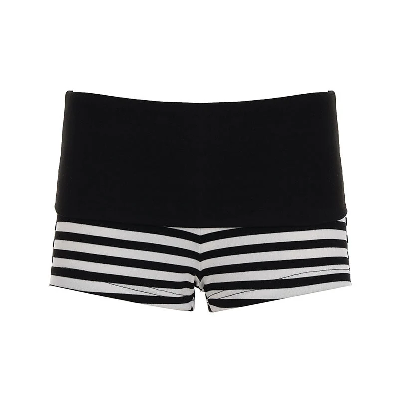 Damen Sportliche Shorts mit breitem elastischem Bund und modernem Streifenmuster