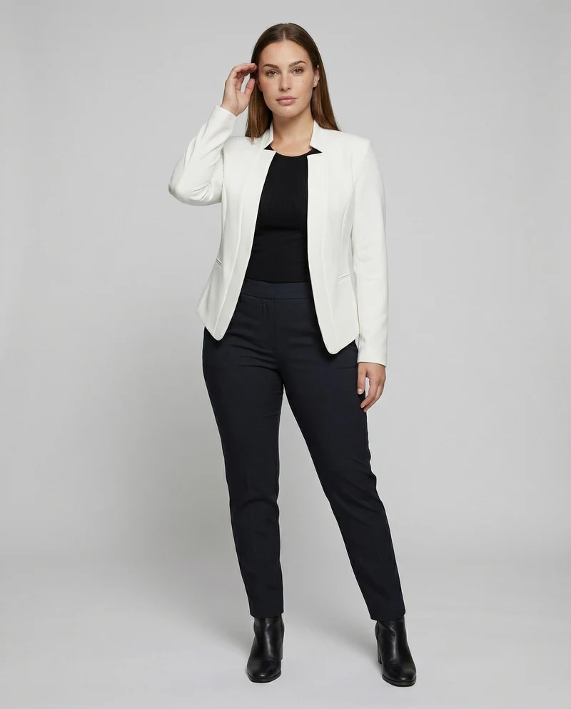 Damen Cleane Stehkragen Sakko-Blazer