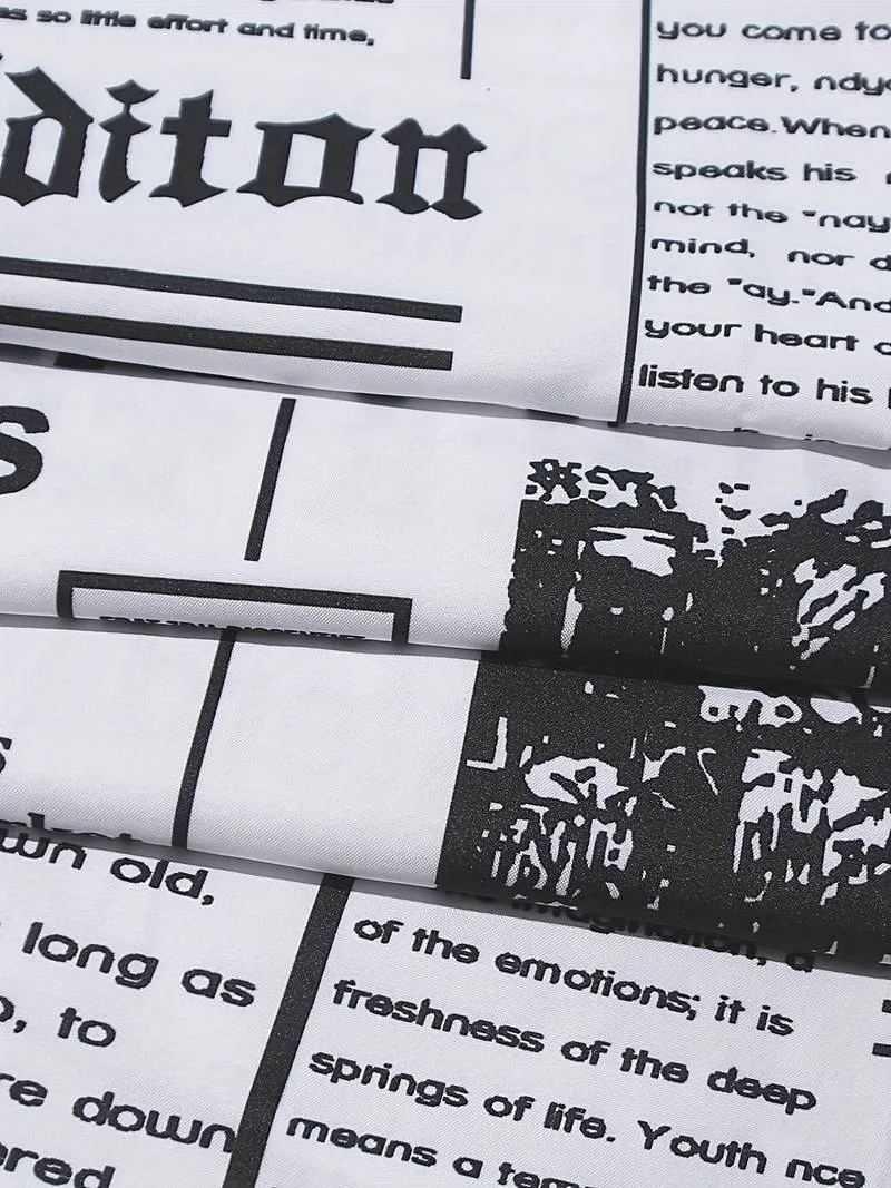 Hemdkleid mit Zeitungsdruck