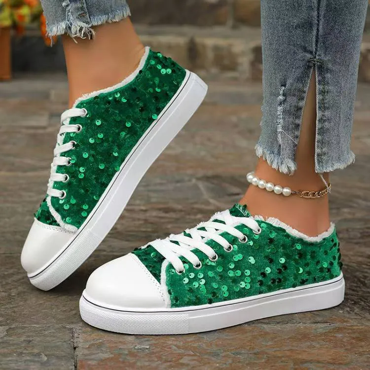 Damen Glitzernde Sneaker mit modischen Pailletten und lässigem Design