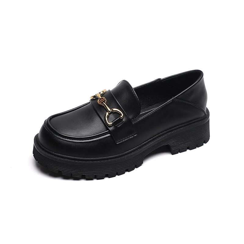 Damen Mokassin-Schuhe mit modischer Schnallenverzierung und robuster Sohle
