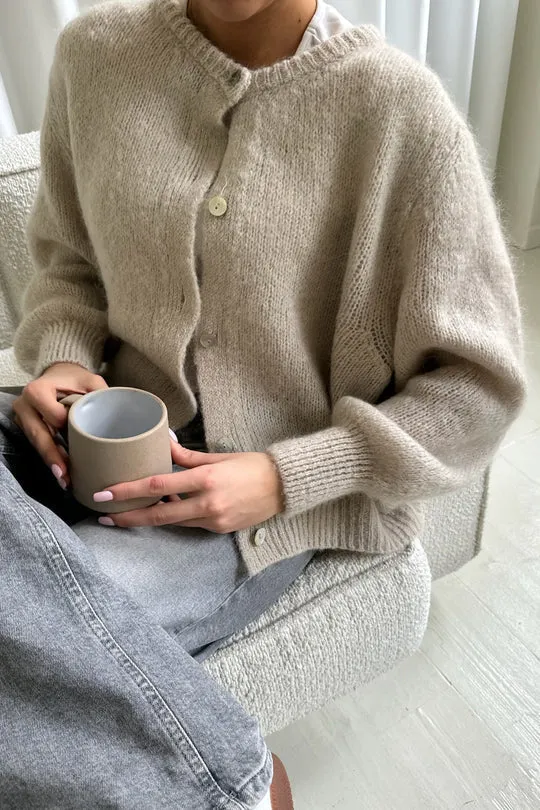 Damen Klassischer Strickcardigan mit Knöpfen und langen Ärmeln