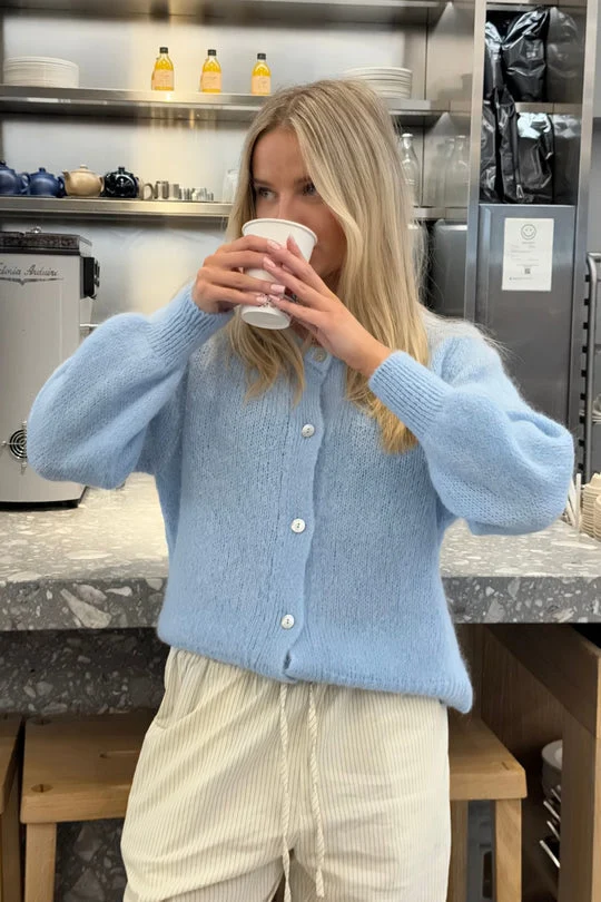 Damen Klassischer Strickcardigan mit Knöpfen und langen Ärmeln