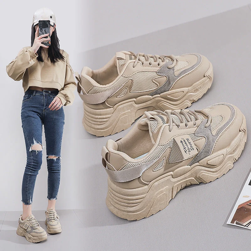 Damen Sneakers im modernen Chunky-Stil mit atmungsaktivem Obermaterial und gepolsterter Sohle
