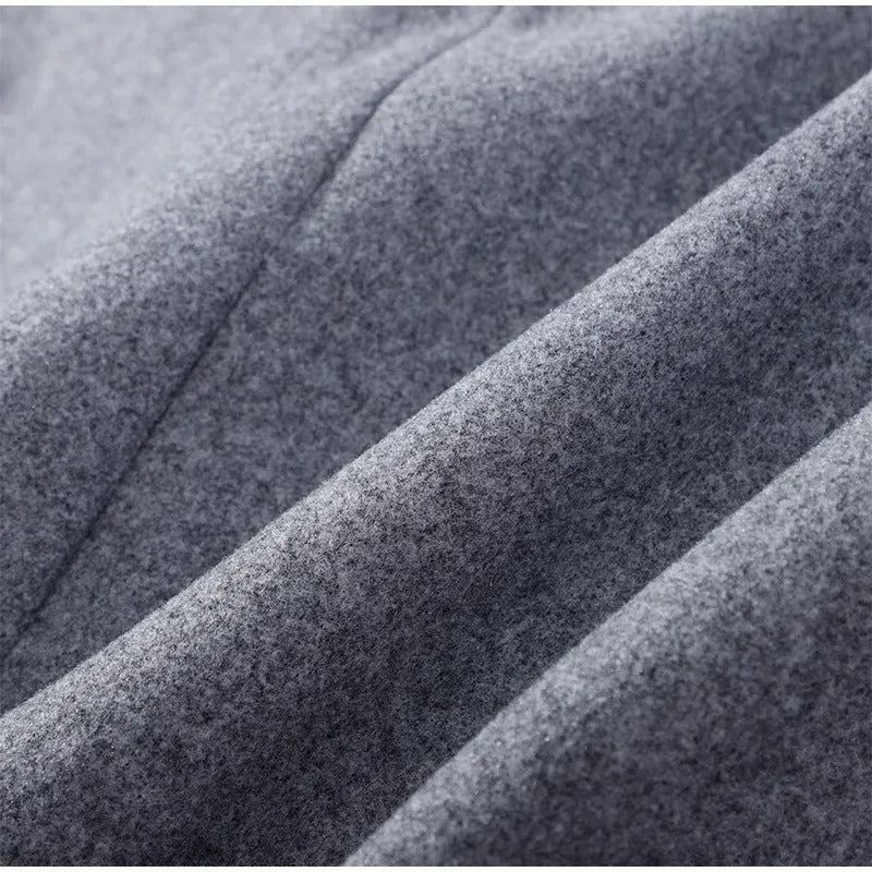 Wollmischung Jacke mit Hohem Kragen und Knöpfen