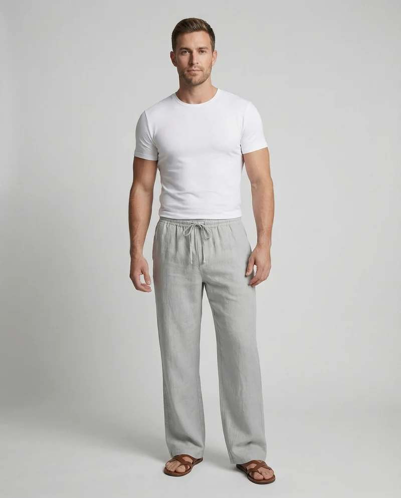 Herren lässige Leinen-Loungehose im Zen-Stil