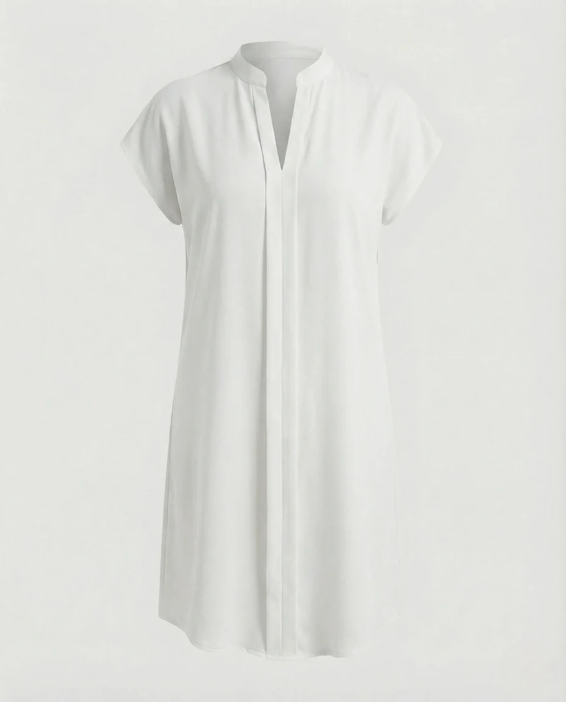 Damen Freizeitkleid Tunika V-Ausschnitt