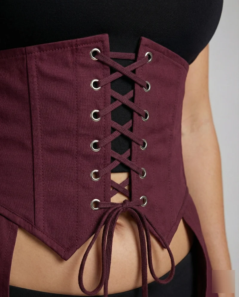 Damen Alternative Asymmetrisches Schößchen MischgewNord Taschene Taillenkorsett-Gürtel