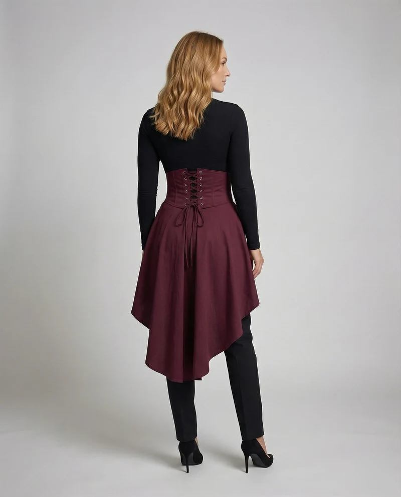 Damen Alternative Asymmetrisches Schößchen MischgewNord Taschene Taillenkorsett-Gürtel