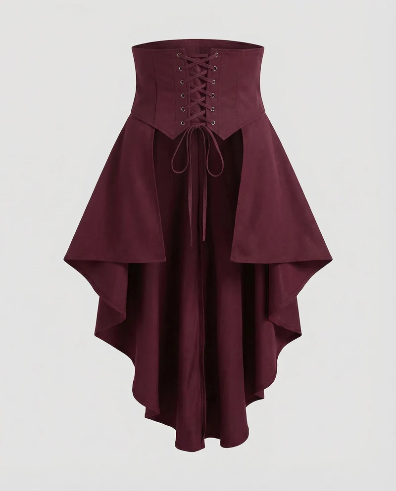 Damen Alternative Asymmetrisches Schößchen MischgewNord Taschene Taillenkorsett-Gürtel