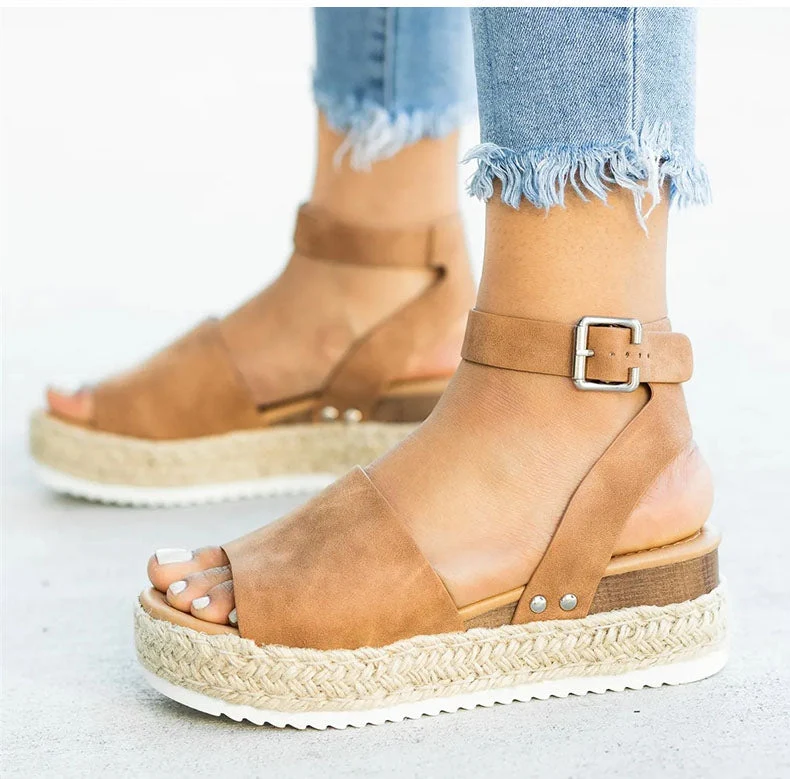 Sandalen Damen Knöchelriemen Espadrille Schuhe für Den Sommer