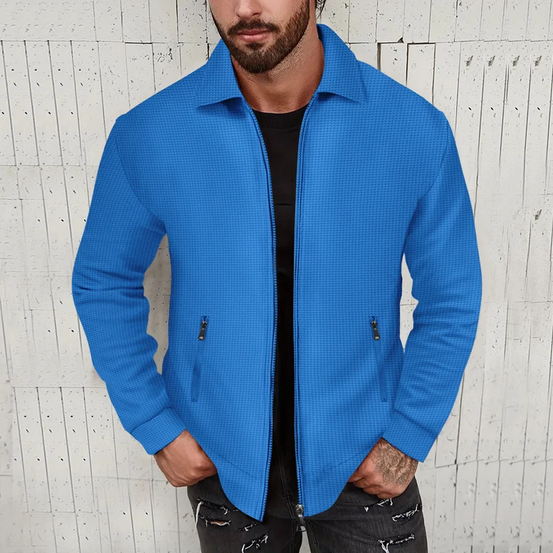 Herren Strickjacke im modernen Design mit strukturiertem Obermaterial und praktischen Reißverschlusstaschen
