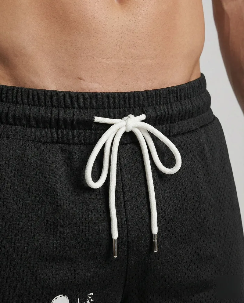 Herren Lagenlook-Bermudahose Monstermotiv Kordelzug