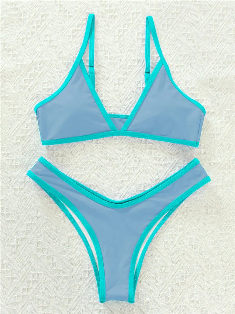 Damen Triangel-Bikini mit eleganter Naht und sportlichem Schnitt