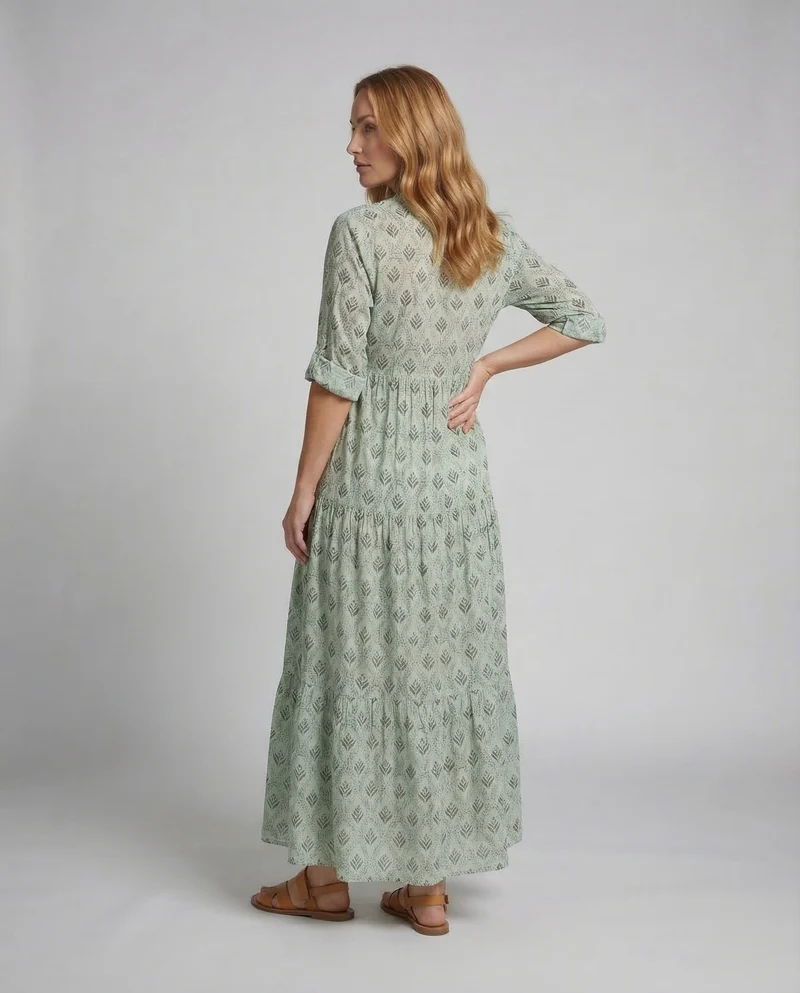 Damen Maxikleid Sommer Baumwolle