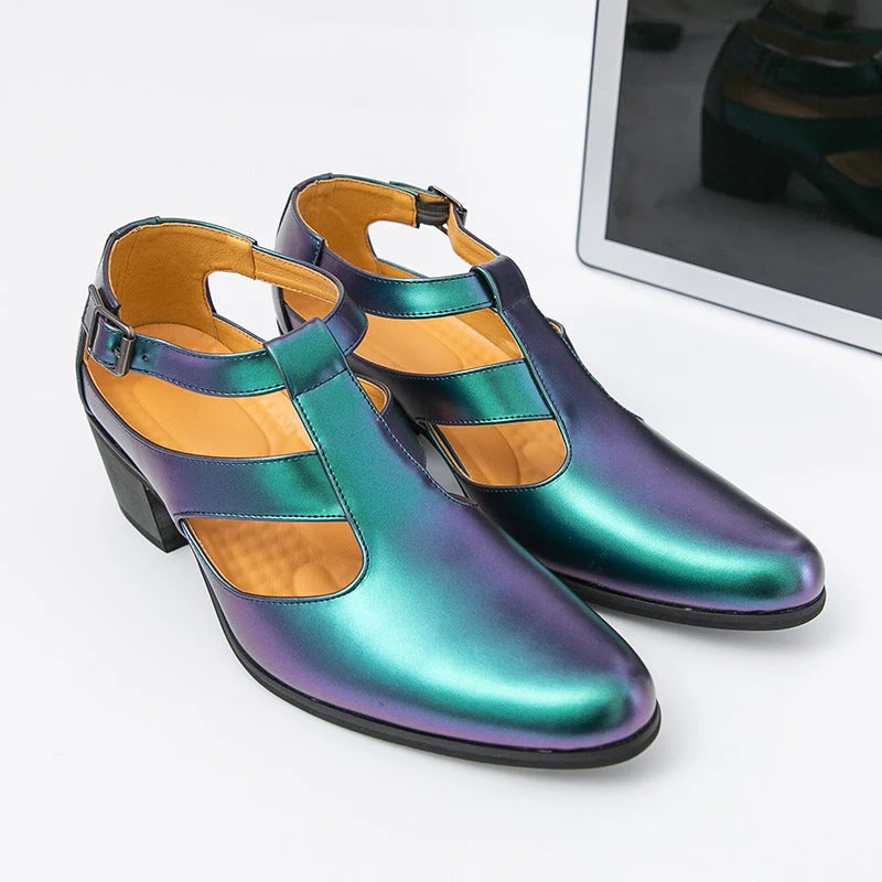 Damen Elegante Metallic Heels mit verstellbarem Riemen Nord Taschen