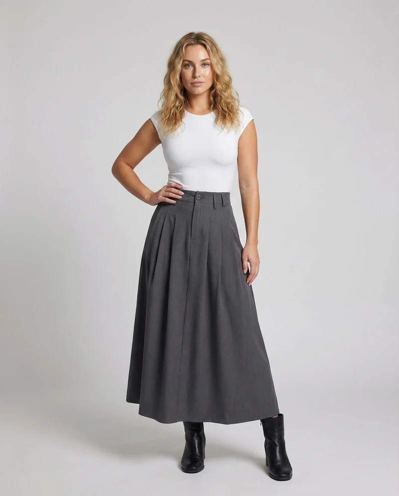 Damen Maxirock A Linie High Waist