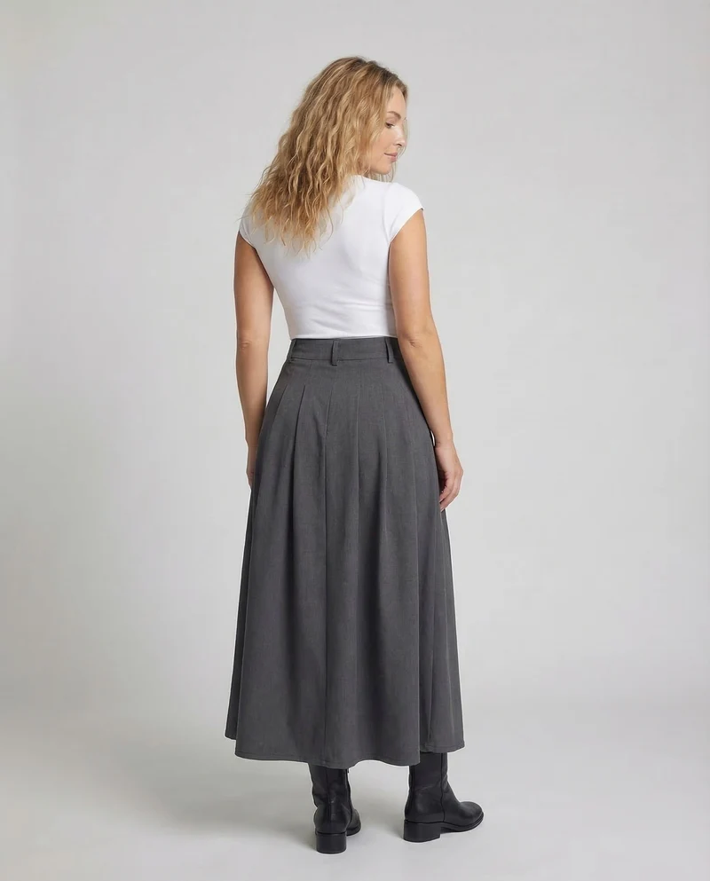 Damen Maxirock A Linie High Waist