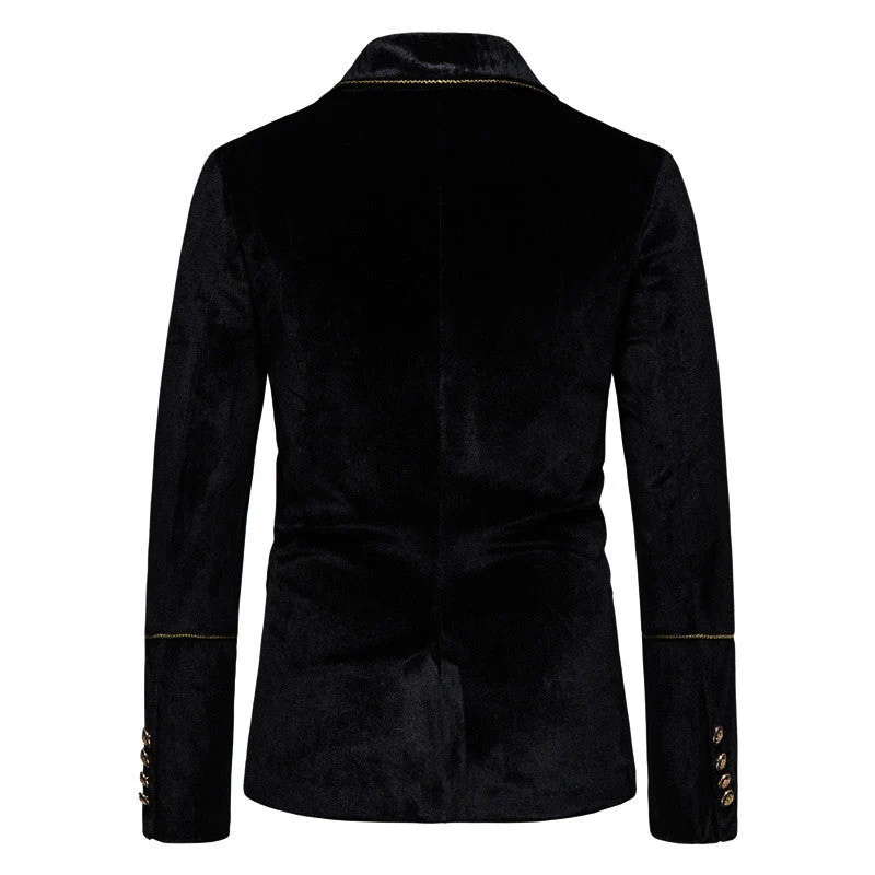 Herren elegantes Samtanzugset mit glänzendem Finish und modernem Schnitt