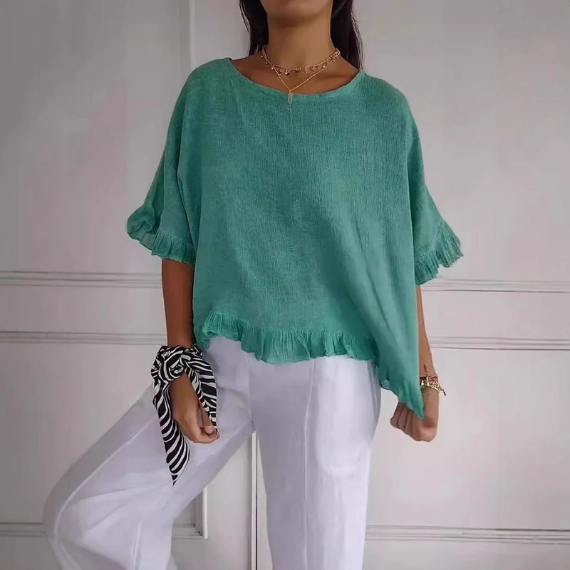 Damen Leichtes Shirt mit Fransen