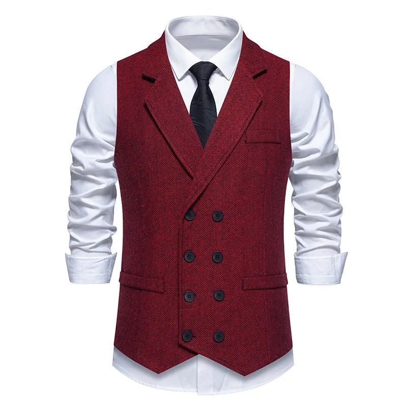 Herren elegante Weste im klassischen Fischgrätmuster 1758204622