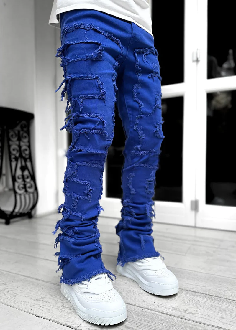 Herren Zerrissene Denim-Hose im lässigen Stil mit einzigartigem Design