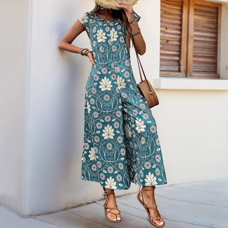 Lockerer Jumpsuit mit Blumendruck