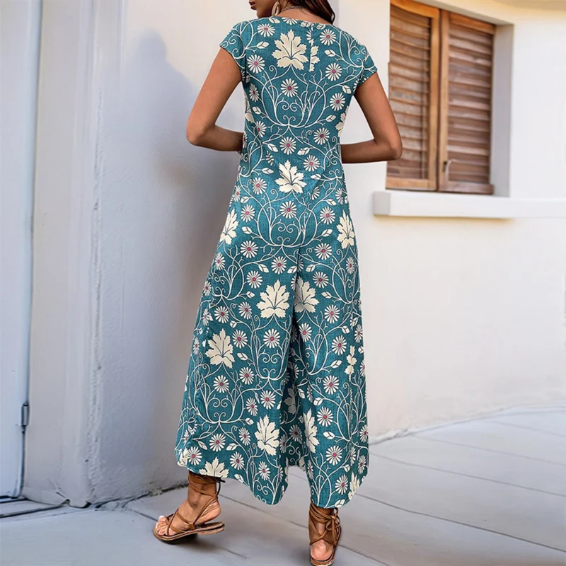 Lockerer Jumpsuit mit Blumendruck