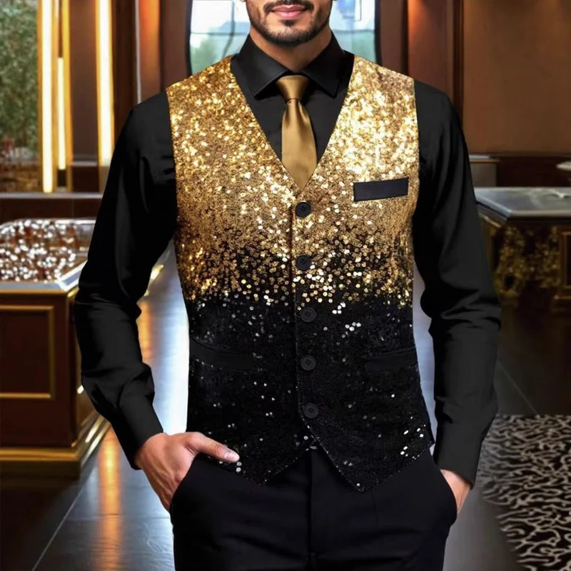 Herren Glitzernde Festtagsweste