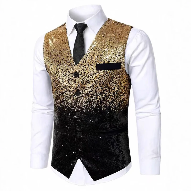 Herren Glitzernde Festtagsweste