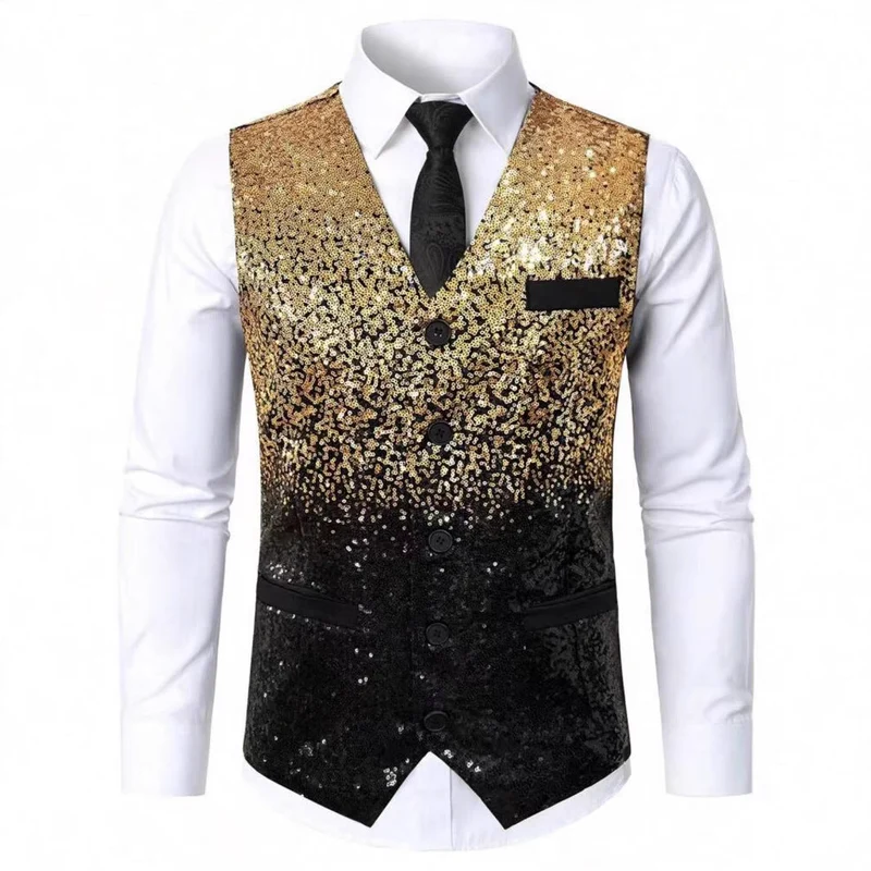 Herren Glitzernde Festtagsweste