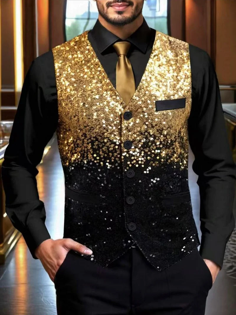 Herren Glitzernde Festtagsweste