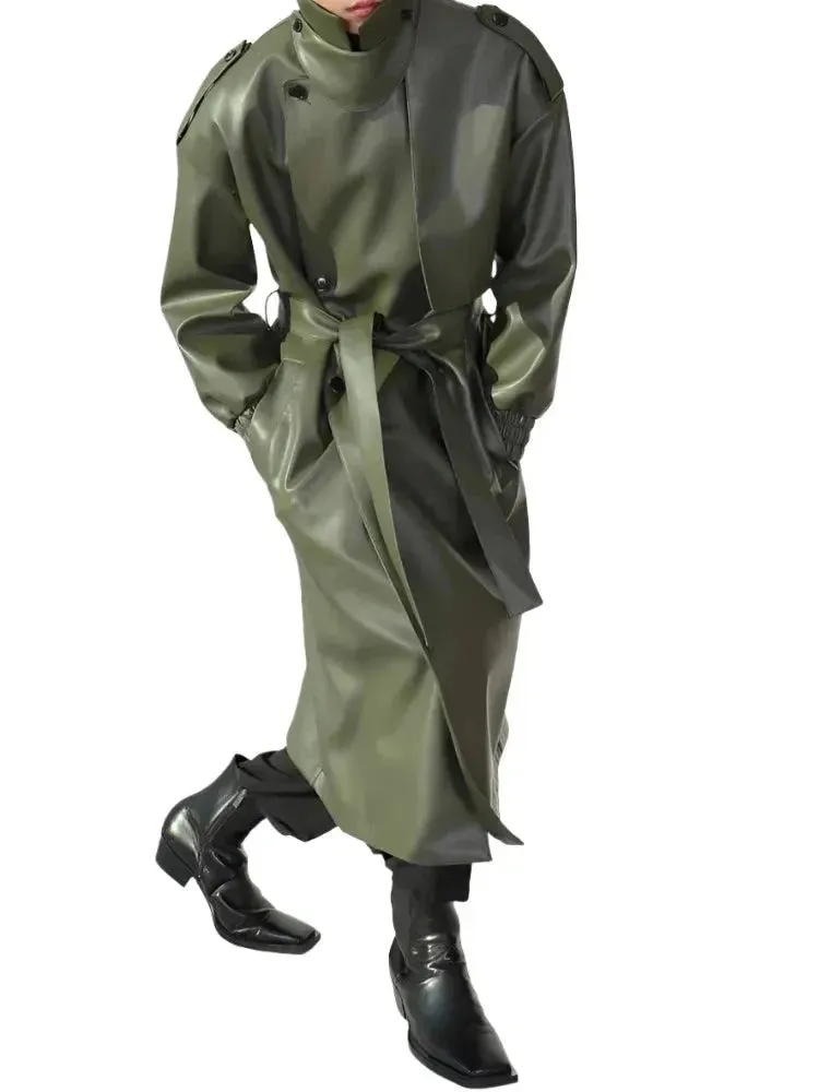 Herren Freizeit Gürtel Leder Übermantel