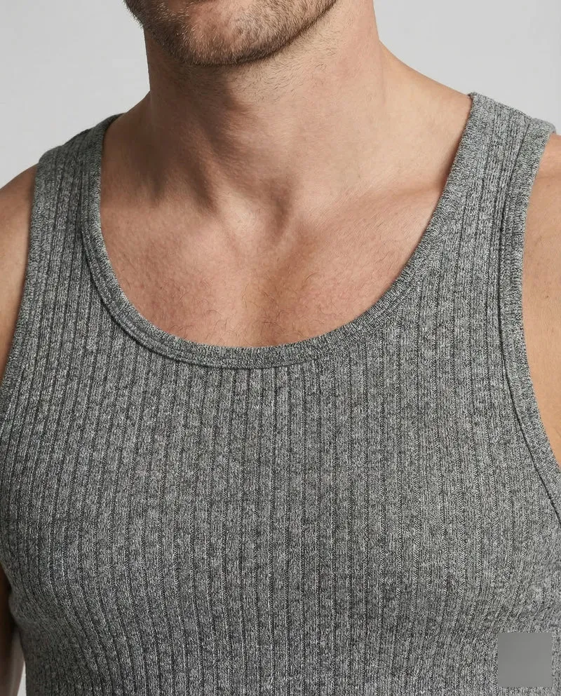Herren Sportliches Muskelshirt Gerippt
