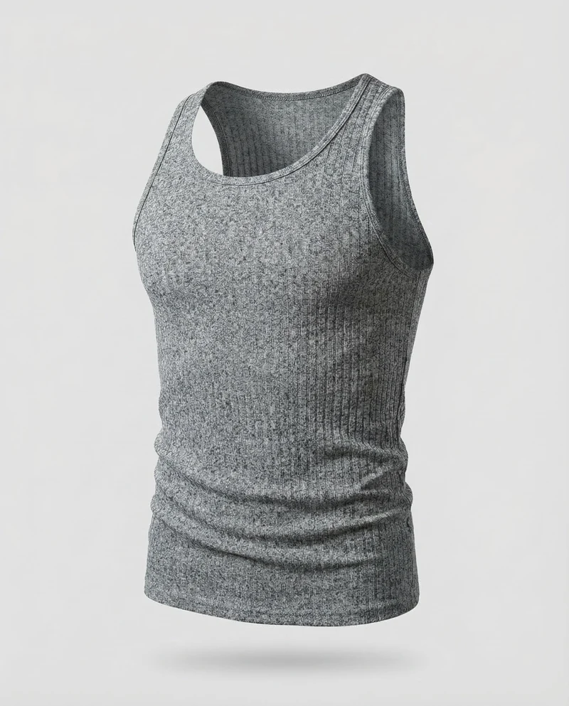 Herren Sportliches Muskelshirt Gerippt
