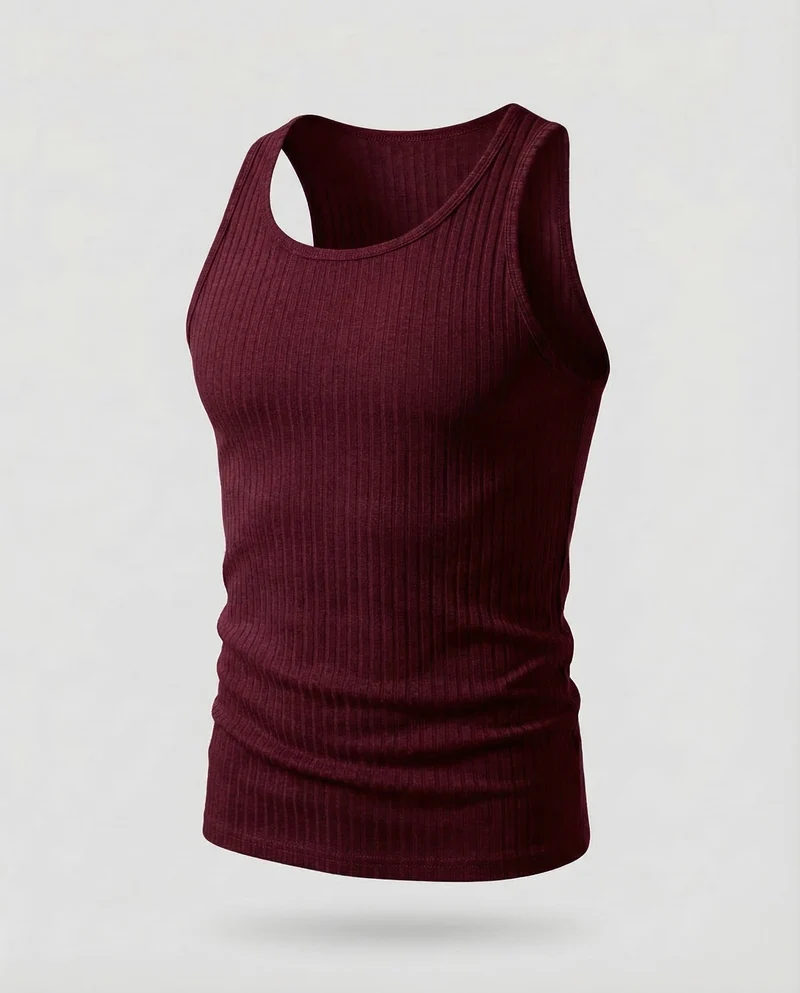 Herren Sportliches Muskelshirt Gerippt