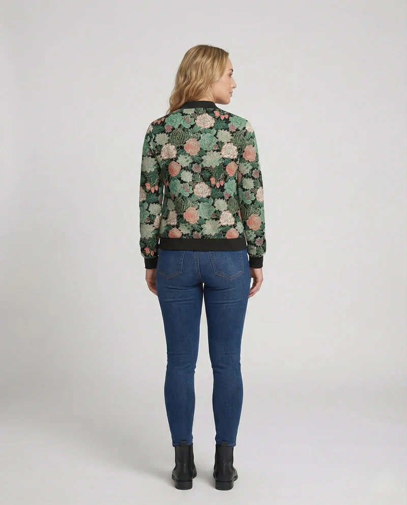 Bedruckte Zip Jacke