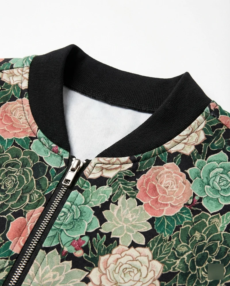 Bedruckte Zip Jacke