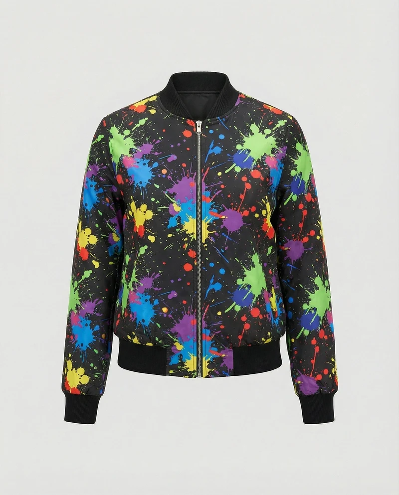 Bedruckte Zip Jacke