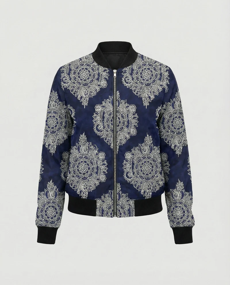 Bedruckte Zip Jacke