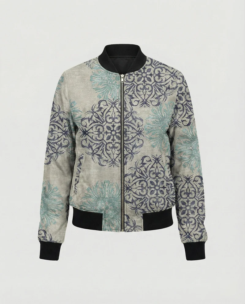 Bedruckte Zip Jacke