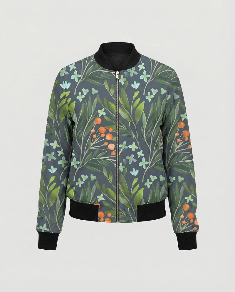 Bedruckte Zip Jacke