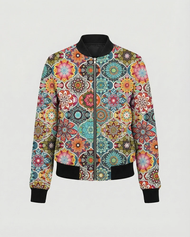 Bedruckte Zip Jacke