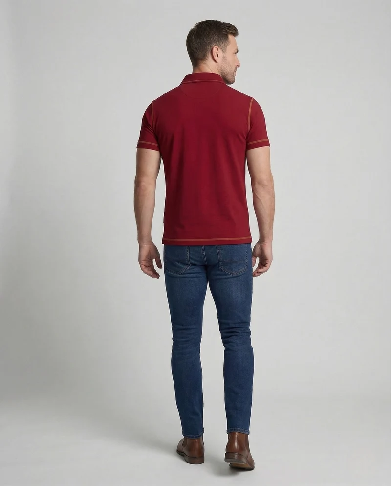 Herren Poloshirt mit Brusttasche & Kontrastnähten