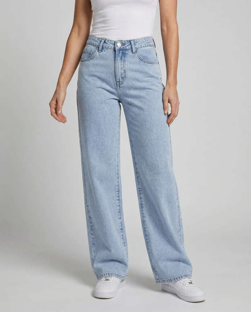 Damen Lockere Extra weites Bein Denim Denim-Palazzohose