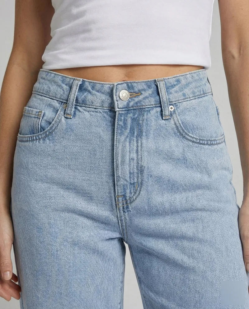 Damen Lockere Extra weites Bein Denim Denim-Palazzohose