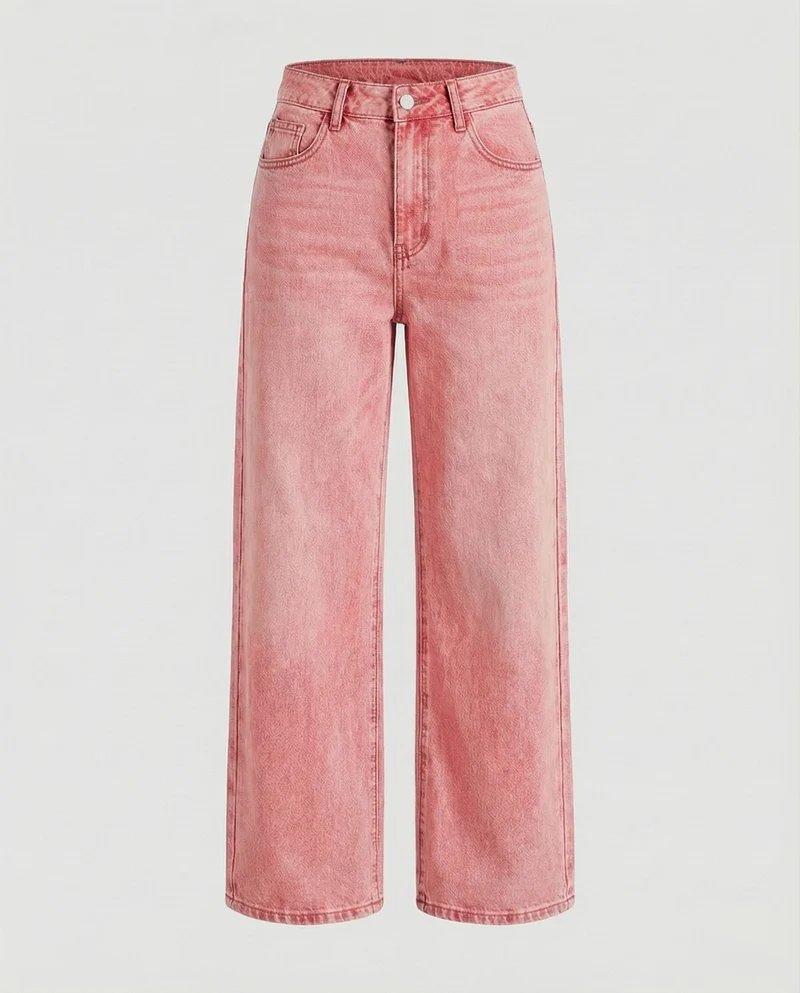 Damen Lockere Extra weites Bein Denim Denim-Palazzohose